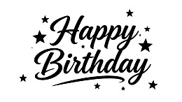 黑色手写体生日快乐文字