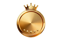 金色奖章配皇冠五颗星