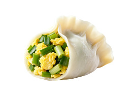 煎饺馅料可见葱花鸡蛋