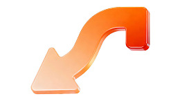 橙色弯曲箭头图标图片