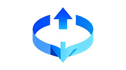 蓝色箭头循环图标设计