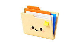 卡通笑脸文件夹带彩色标签