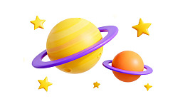 卡通风格行星与星星图片