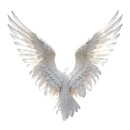 洁白羽翼展翅飞翔图片