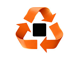 橙色循环箭头标志图片