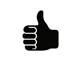 黑色拇指向上手势图标