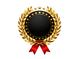 金色奖章配红色丝带图片