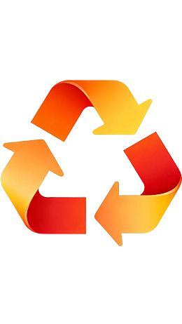 橙黄色渐变循环箭头标识