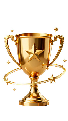 金色奖杯配星环设计图片