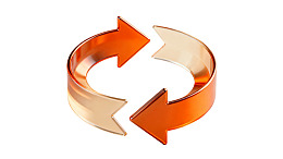 橙色循环箭头图标图片