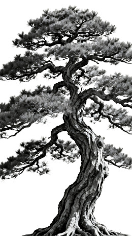 黑白枯树艺术写真图片