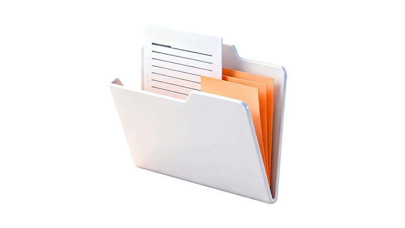 白色文件夹内含橙色文件