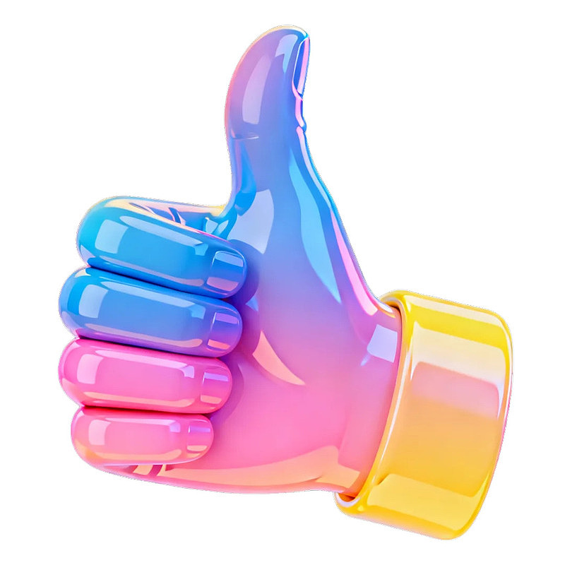 多彩渐变点赞手势图标