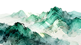 水墨风格山峦景观图片