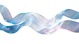 蓝色波浪丝带飘逸效果