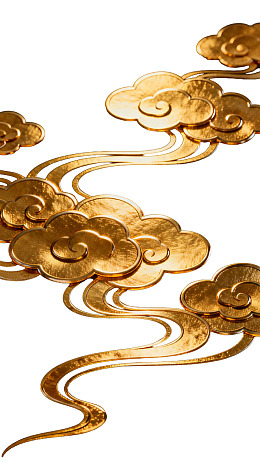 金色祥云图案装饰画图片