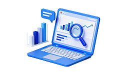蓝色笔记本电脑数据分析图