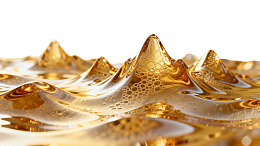 金色液体山峰纹理特写