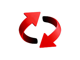 红色双箭头循环图标图片