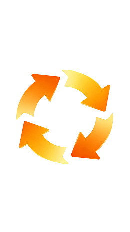 四个橙色箭头组成的循环图标