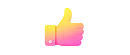 彩色渐变点赞手势图标