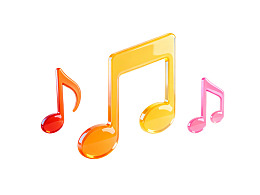 彩色音乐符号3D图标