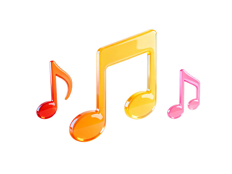 彩色音乐符号3D图标