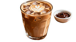 冰拿铁咖啡配巧克力酱