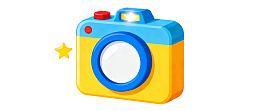卡通相机带闪光星图片