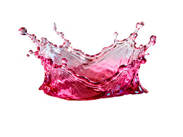 粉红色液体飞溅形成皇冠状