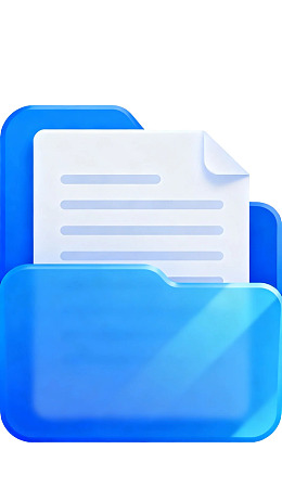 蓝色文件夹图标含文档