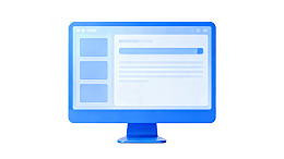 蓝色电脑显示器展示网页界面
