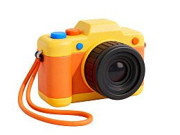 黄色橙色玩具相机图片