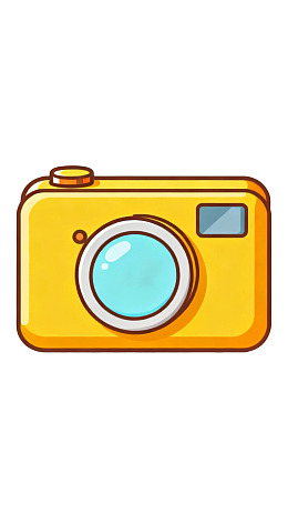 黄色卡通相机图标图片