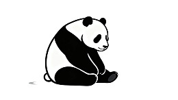卡通熊猫静坐姿态图片