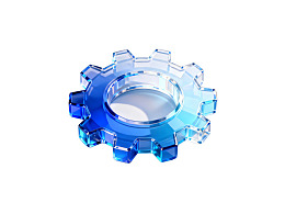 蓝色透明齿轮状装饰品