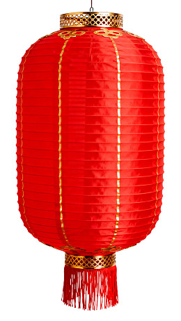 红色中式灯笼悬挂展示