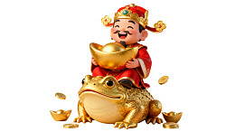 财神骑金蟾招财进宝图片
