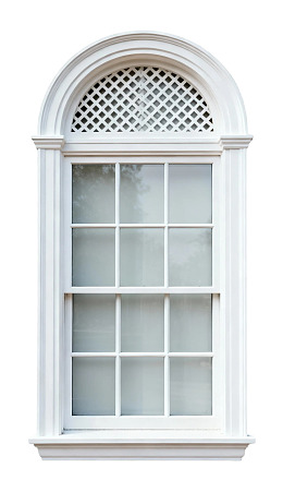 白色拱形窗户细节特写