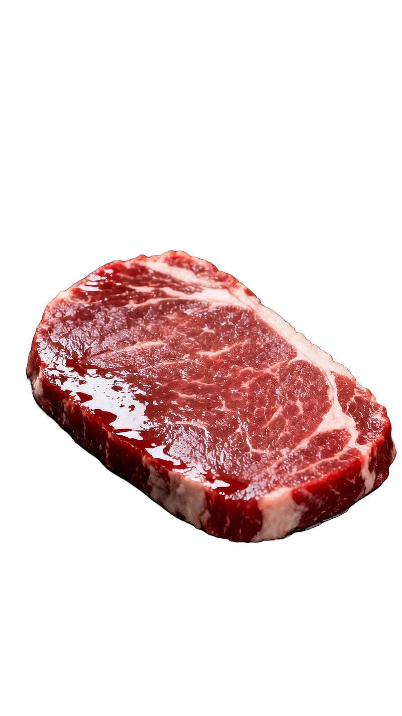 一块新鲜的生牛肉切片