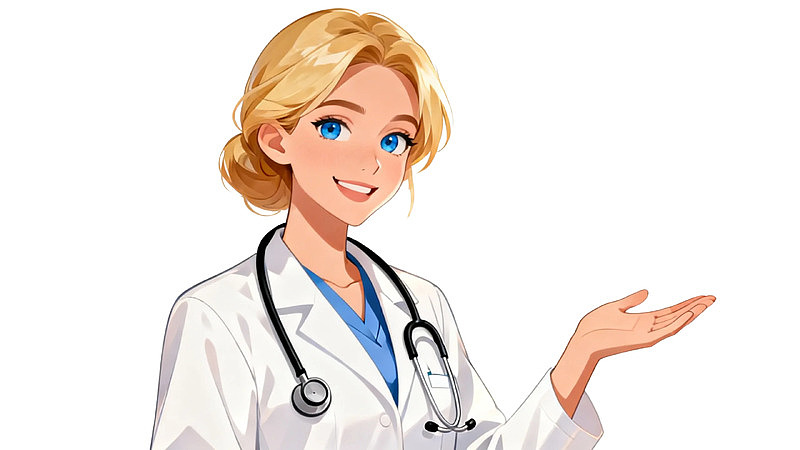 金发女医生微笑展示图片