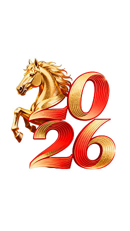 金色骏马跃起迎接2026