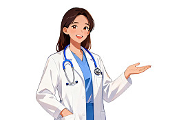 女医生微笑展示医疗场景