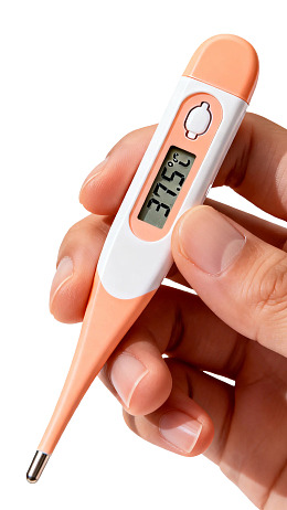 手持电子体温计显示37.5度