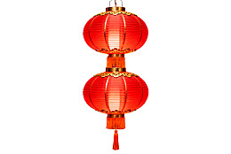 红色双层灯笼悬挂展示
