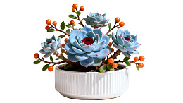 蓝色多肉植物盆栽图片