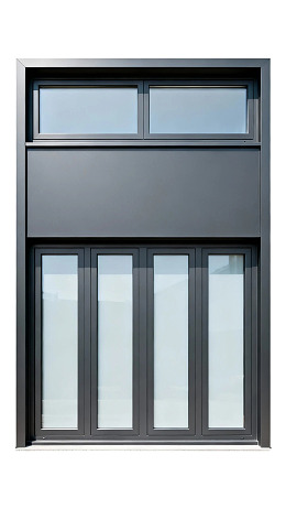 现代建筑黑色框架玻璃门窗