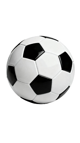 黑白经典足球静置于纯白背景