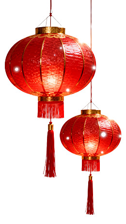 红灯笼悬挂装饰图片