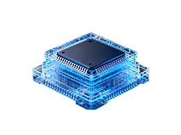 蓝色透明芯片立体结构图